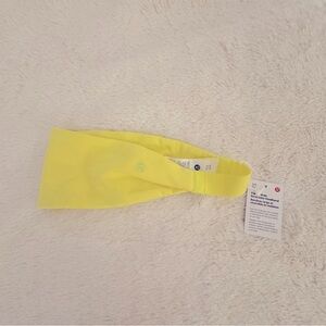 NWT Lululemon Wide Reversible Fleece Headband Electric Yellow
